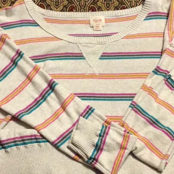 Mossimo Beige pink striped XXL sweater - Picture 2 of 3